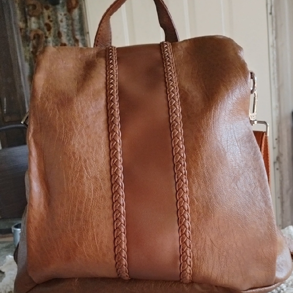 🚨B2G1 New VASCHY Brown Leather Backpack